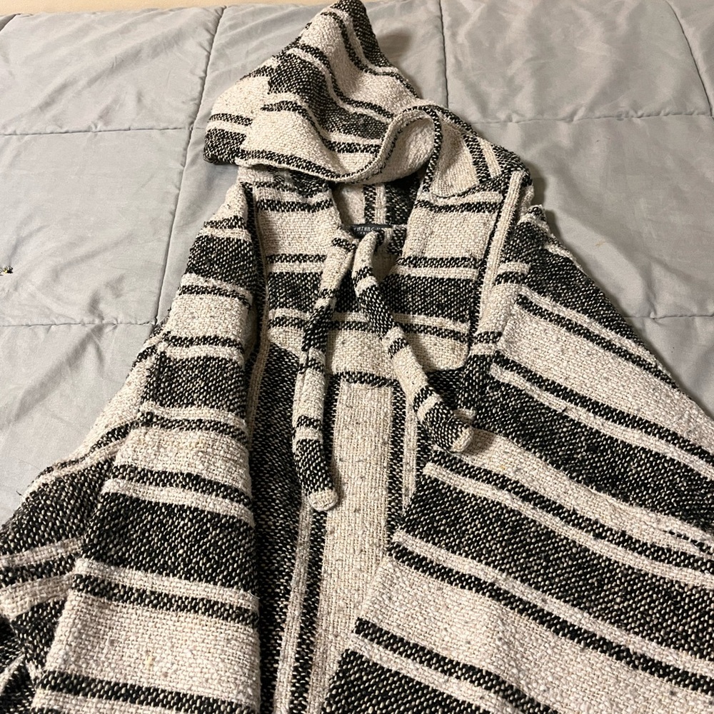 Cream & Black Drug Rug from Mexico